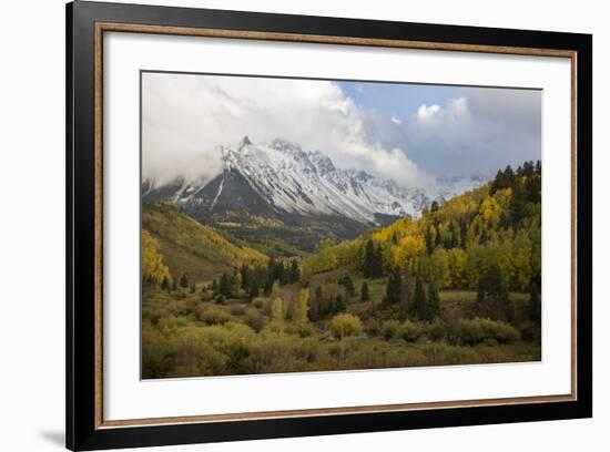 Colorado, Sneffels Range. Snow Clouds over Mt Sneffels at Sunset-Don Grall-Framed Photographic Print