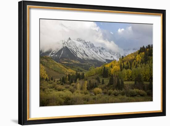 Colorado, Sneffels Range. Snow Clouds over Mt Sneffels at Sunset-Don Grall-Framed Photographic Print