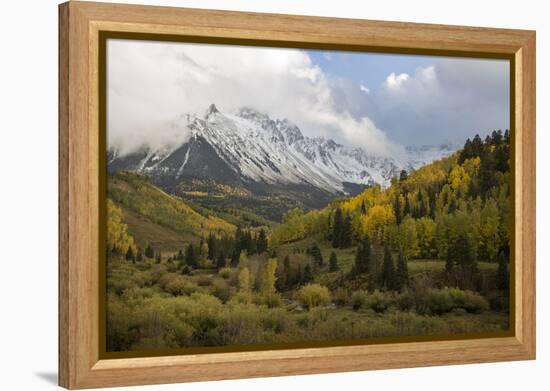 Colorado, Sneffels Range. Snow Clouds over Mt Sneffels at Sunset-Don Grall-Framed Premier Image Canvas