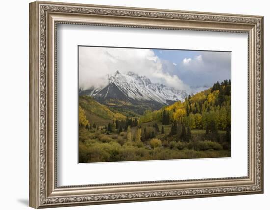 Colorado, Sneffels Range. Snow Clouds over Mt Sneffels at Sunset-Don Grall-Framed Photographic Print