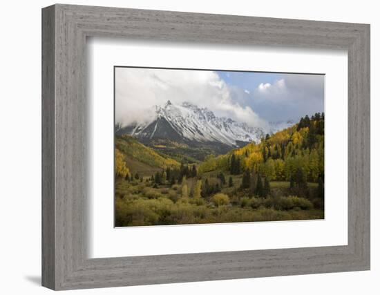 Colorado, Sneffels Range. Snow Clouds over Mt Sneffels at Sunset-Don Grall-Framed Photographic Print