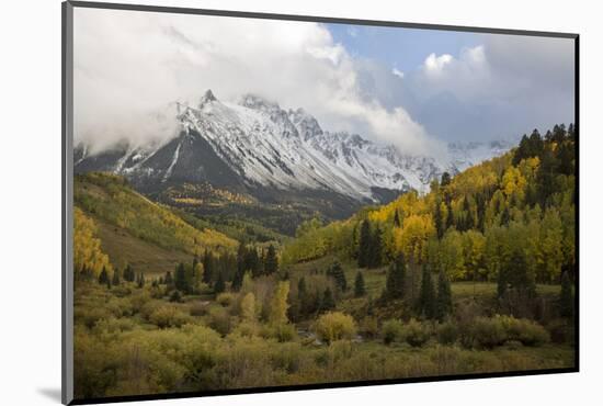 Colorado, Sneffels Range. Snow Clouds over Mt Sneffels at Sunset-Don Grall-Mounted Photographic Print