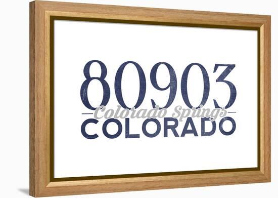 Colorado Springs, Colorado - 80903 Zip Code (Blue)-Lantern Press-Framed Stretched Canvas