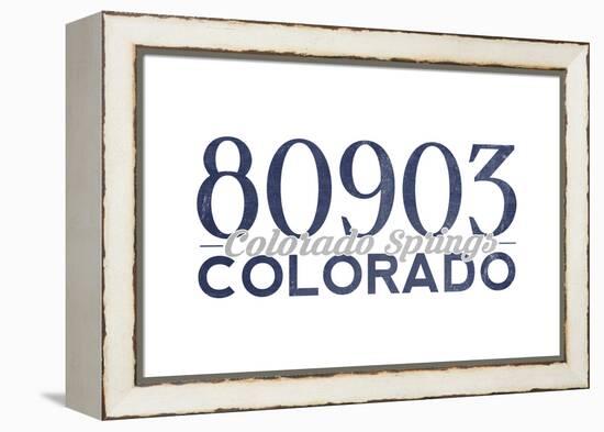 Colorado Springs, Colorado - 80903 Zip Code (Blue)-Lantern Press-Framed Stretched Canvas