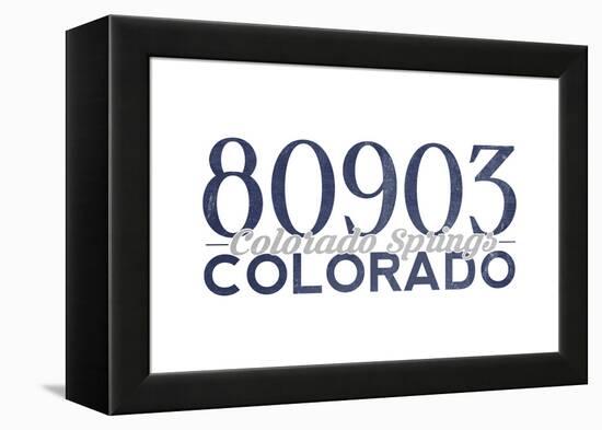 Colorado Springs, Colorado - 80903 Zip Code (Blue)-Lantern Press-Framed Stretched Canvas