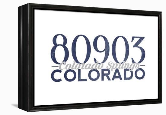 Colorado Springs, Colorado - 80903 Zip Code (Blue)-Lantern Press-Framed Stretched Canvas