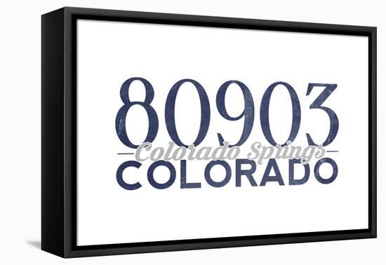 Colorado Springs, Colorado - 80903 Zip Code (Blue)-Lantern Press-Framed Stretched Canvas