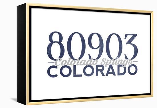 Colorado Springs, Colorado - 80903 Zip Code (Blue)-Lantern Press-Framed Stretched Canvas