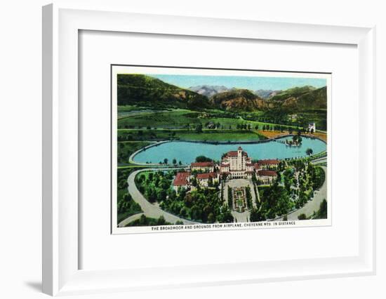 Colorado Springs, Colorado, Aerial View of Broadmoor Hotel and Grounds-Lantern Press-Framed Art Print