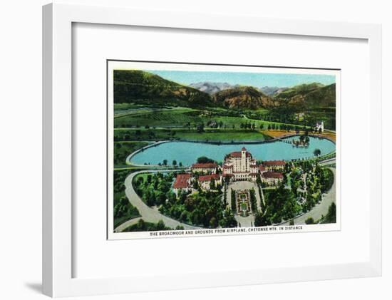 Colorado Springs, Colorado, Aerial View of Broadmoor Hotel and Grounds-Lantern Press-Framed Art Print