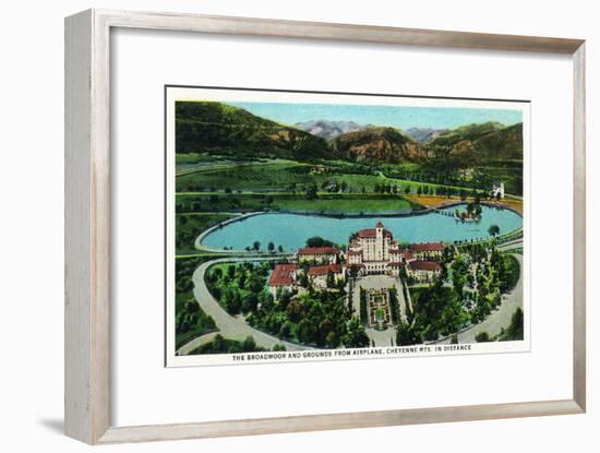 Colorado Springs, Colorado, Aerial View of Broadmoor Hotel and Grounds-Lantern Press-Framed Art Print