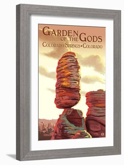 Colorado Springs, Colorado - Garden of the Gods, Balanced Rock-Lantern Press-Framed Art Print