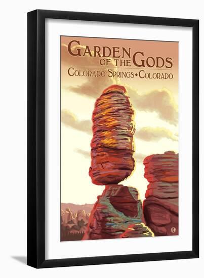 Colorado Springs, Colorado - Garden of the Gods, Balanced Rock-Lantern Press-Framed Art Print