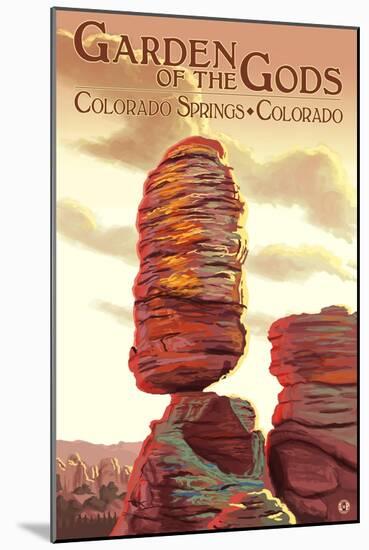 Colorado Springs, Colorado - Garden of the Gods, Balanced Rock-Lantern Press-Mounted Art Print