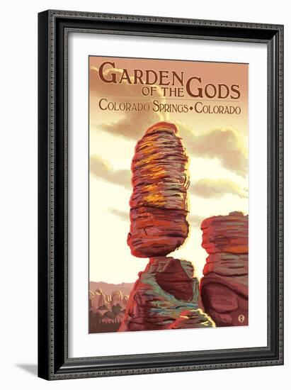 Colorado Springs, Colorado - Garden of the Gods, Balanced Rock-Lantern Press-Framed Art Print