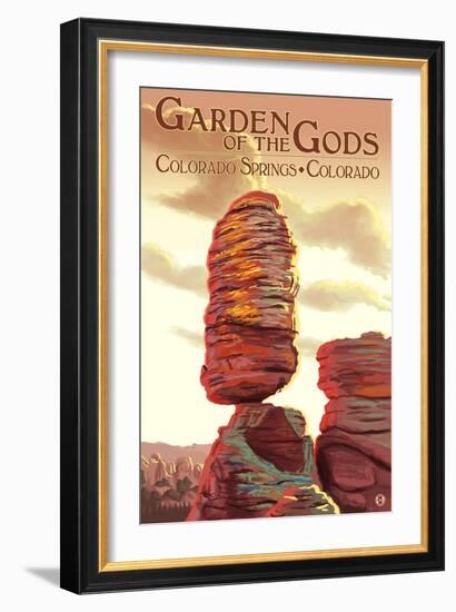 Colorado Springs, Colorado - Garden of the Gods, Balanced Rock-Lantern Press-Framed Art Print