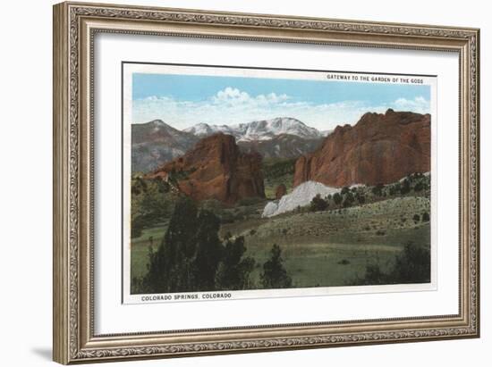 Colorado Springs, Colorado - Gateway to the Garden of the Gods-Lantern Press-Framed Art Print