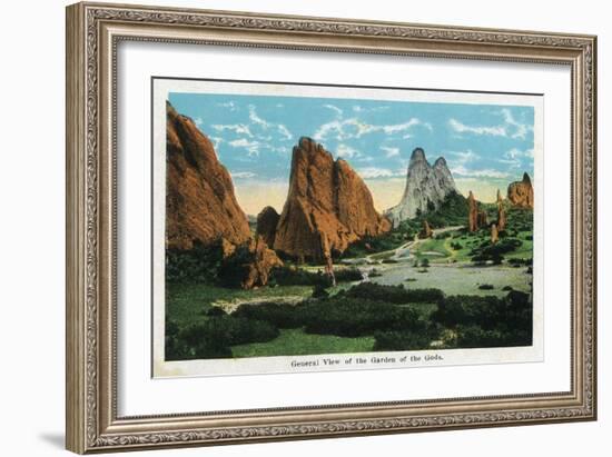 Colorado Springs, Colorado, General View of the Garden of the Gods-Lantern Press-Framed Art Print