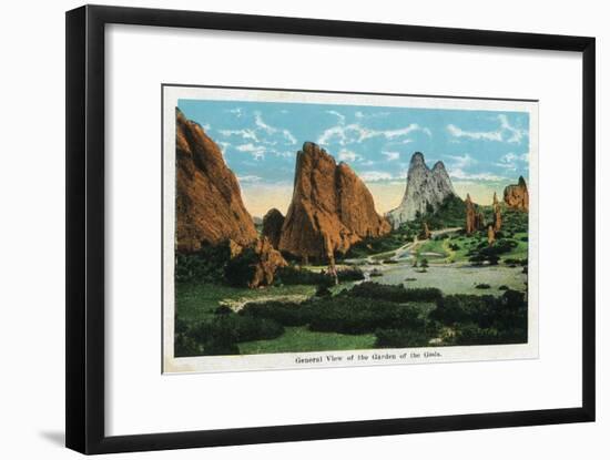 Colorado Springs, Colorado, General View of the Garden of the Gods-Lantern Press-Framed Art Print