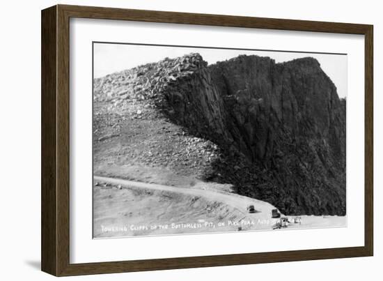 Colorado Springs, Colorado - Pikes Peak Hwy; Cliffs of the Bottomless Pit-Lantern Press-Framed Art Print