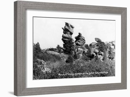 Colorado Springs, Colorado - Punch and Judy Rock Formations, Garden of the Gods-Lantern Press-Framed Art Print