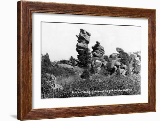 Colorado Springs, Colorado - Punch and Judy Rock Formations, Garden of the Gods-Lantern Press-Framed Art Print