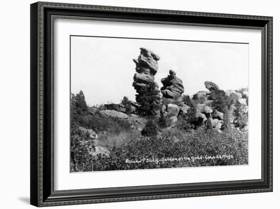 Colorado Springs, Colorado - Punch and Judy Rock Formations, Garden of the Gods-Lantern Press-Framed Art Print