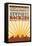 Colorado Springs, Colorado - Skyline and Sunburst Screenprint Style-Lantern Press-Framed Stretched Canvas