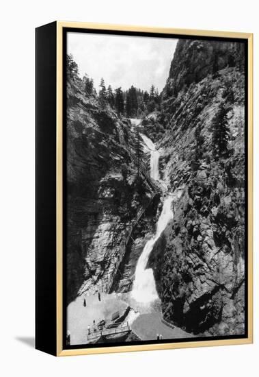 Colorado Springs, Colorado - View of Seven Falls in the South Cheyenne Canyon, c.1951-Lantern Press-Framed Stretched Canvas