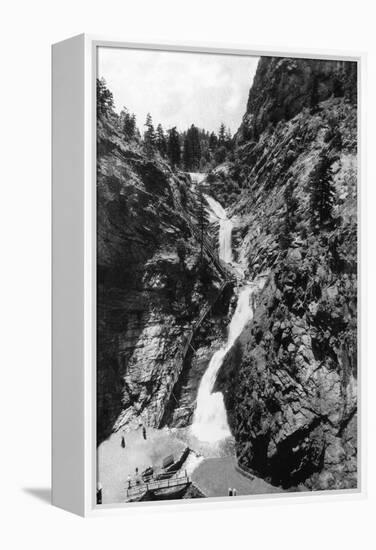 Colorado Springs, Colorado - View of Seven Falls in the South Cheyenne Canyon, c.1951-Lantern Press-Framed Stretched Canvas