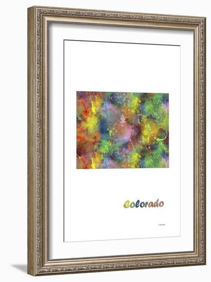 Colorado State Map 1-Marlene Watson-Framed Giclee Print