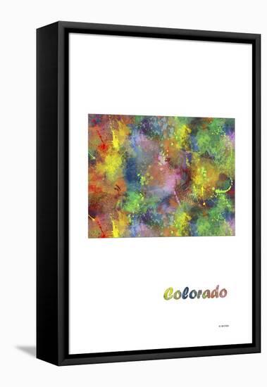 Colorado State Map 1-Marlene Watson-Framed Premier Image Canvas