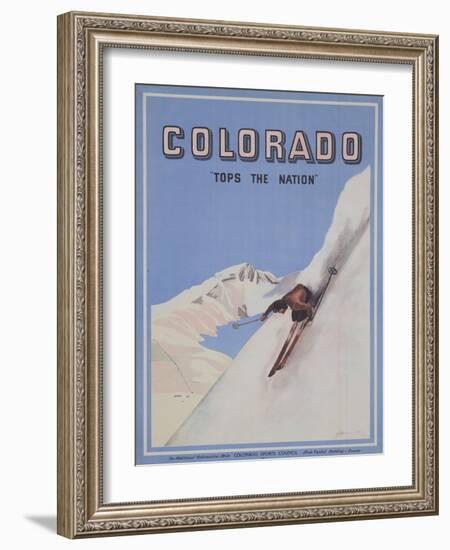 Colorado Tops the Nation Travel Poster-null-Framed Giclee Print