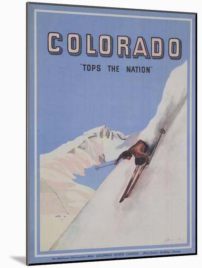 Colorado Tops the Nation Travel Poster-null-Mounted Giclee Print