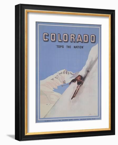 Colorado Tops the Nation Travel Poster-null-Framed Giclee Print