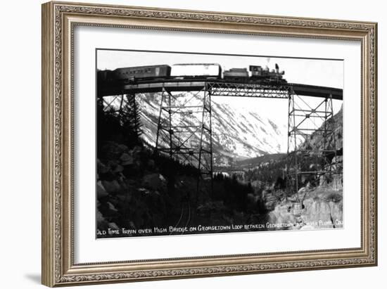 Colorado - Train on Georgetown Loop between Georgetown and Silver Plume-Lantern Press-Framed Art Print