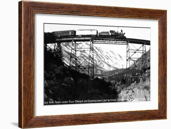 Colorado - Train on Georgetown Loop between Georgetown and Silver Plume-Lantern Press-Framed Art Print