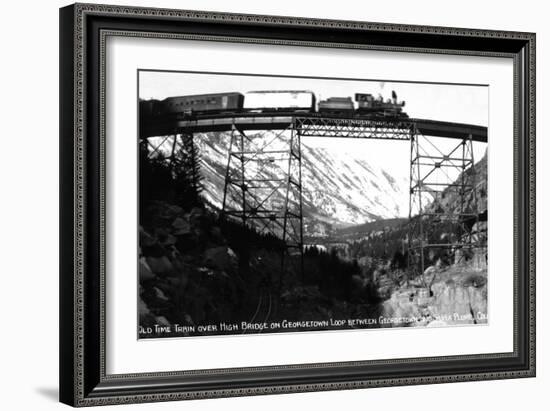 Colorado - Train on Georgetown Loop between Georgetown and Silver Plume-Lantern Press-Framed Art Print