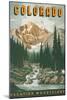 Colorado Travel Poster-null-Mounted Art Print