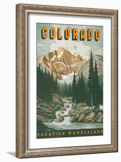 Colorado Travel Poster-null-Framed Premium Giclee Print