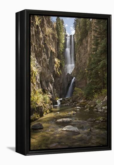 Colorado, Uncompahgre National Forest. Hidden Waterfall and Stream-Jaynes Gallery-Framed Premier Image Canvas