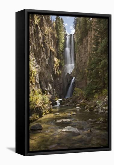 Colorado, Uncompahgre National Forest. Hidden Waterfall and Stream-Jaynes Gallery-Framed Premier Image Canvas