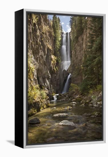 Colorado, Uncompahgre National Forest. Hidden Waterfall and Stream-Jaynes Gallery-Framed Premier Image Canvas