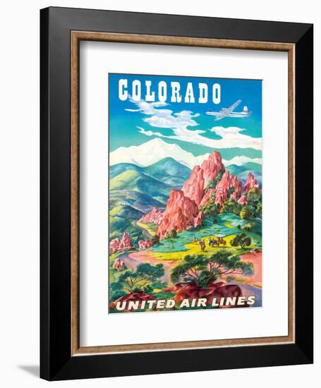 Colorado - United Air Lines - Garden of the Gods, Colorado Springs-Joseph Feher-Framed Art Print