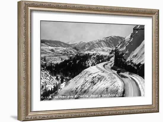 Colorado - View along Highway between Basalt and Aspen-Lantern Press-Framed Art Print