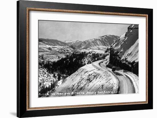 Colorado - View along Highway between Basalt and Aspen-Lantern Press-Framed Art Print