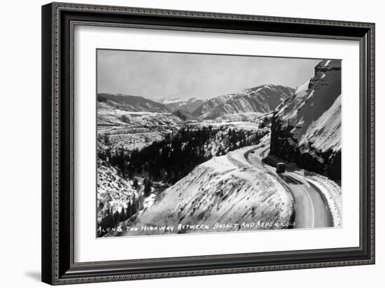 Colorado - View along Highway between Basalt and Aspen-Lantern Press-Framed Art Print