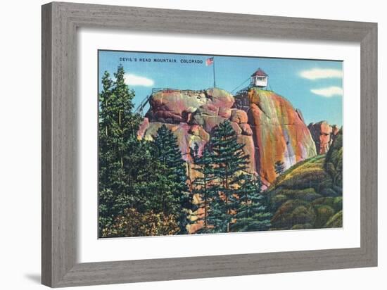 Colorado - View of Devil's Head Mountain Lookout Tower-Lantern Press-Framed Art Print