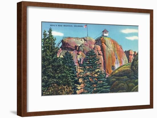 Colorado - View of Devil's Head Mountain Lookout Tower-Lantern Press-Framed Art Print