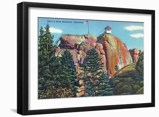 Colorado - View of Devil's Head Mountain Lookout Tower-Lantern Press-Framed Premium Giclee Print